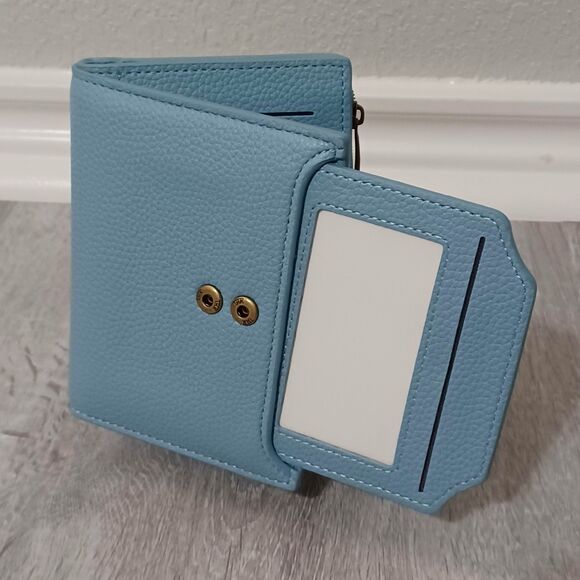 AIRKIT Light Blue Genuine Leather Wallet, RFID Blocking - Picture 3 of 5